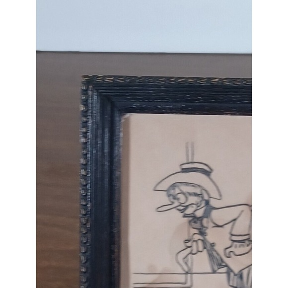 Antique Folk Art Pencil Drawing 5x6 Framed Late 1800s Early 1900s - Picture 9 of 14